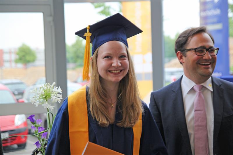 Students of the second IB Class in Bad Homburg celebrate graduation