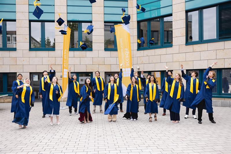 graduation accadis isb 2024 flying hats