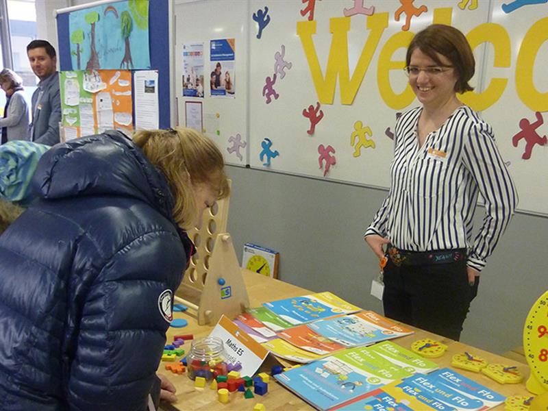 Numerous families during Open House